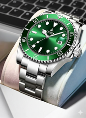 Silver & Green – Premium Automatic Timepiece